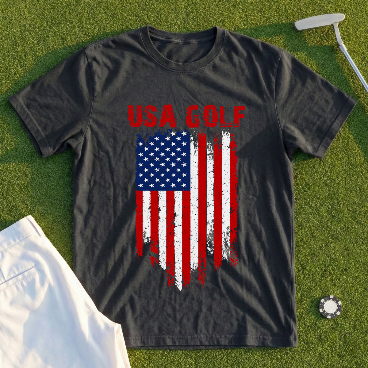 USA Golf Flag Tee