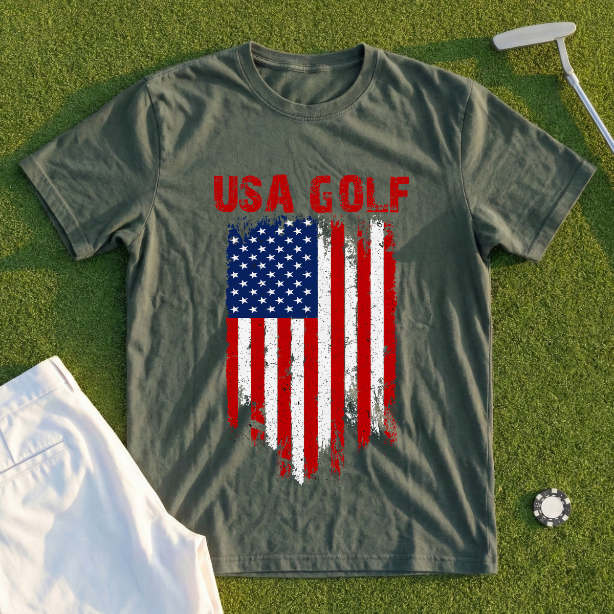 USA Golf Flag Tee