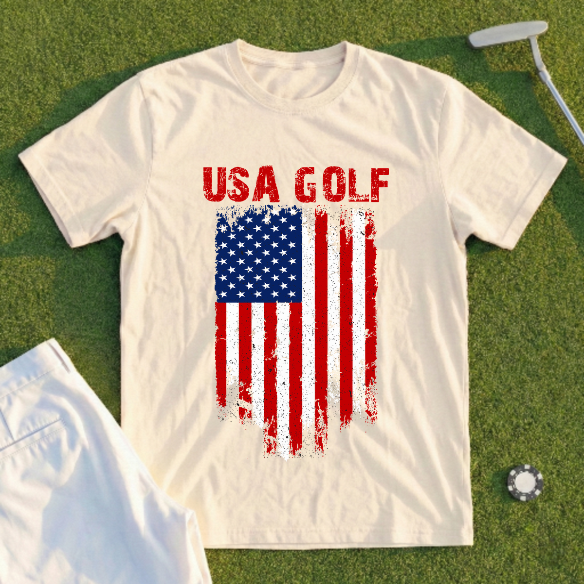 USA Golf Flag Tee