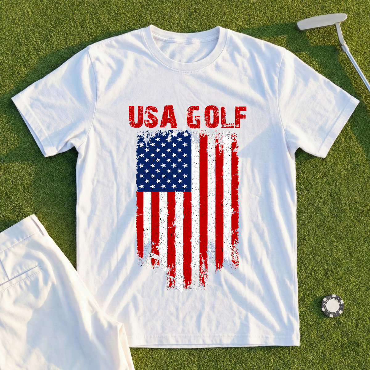 USA Golf Flag Tee