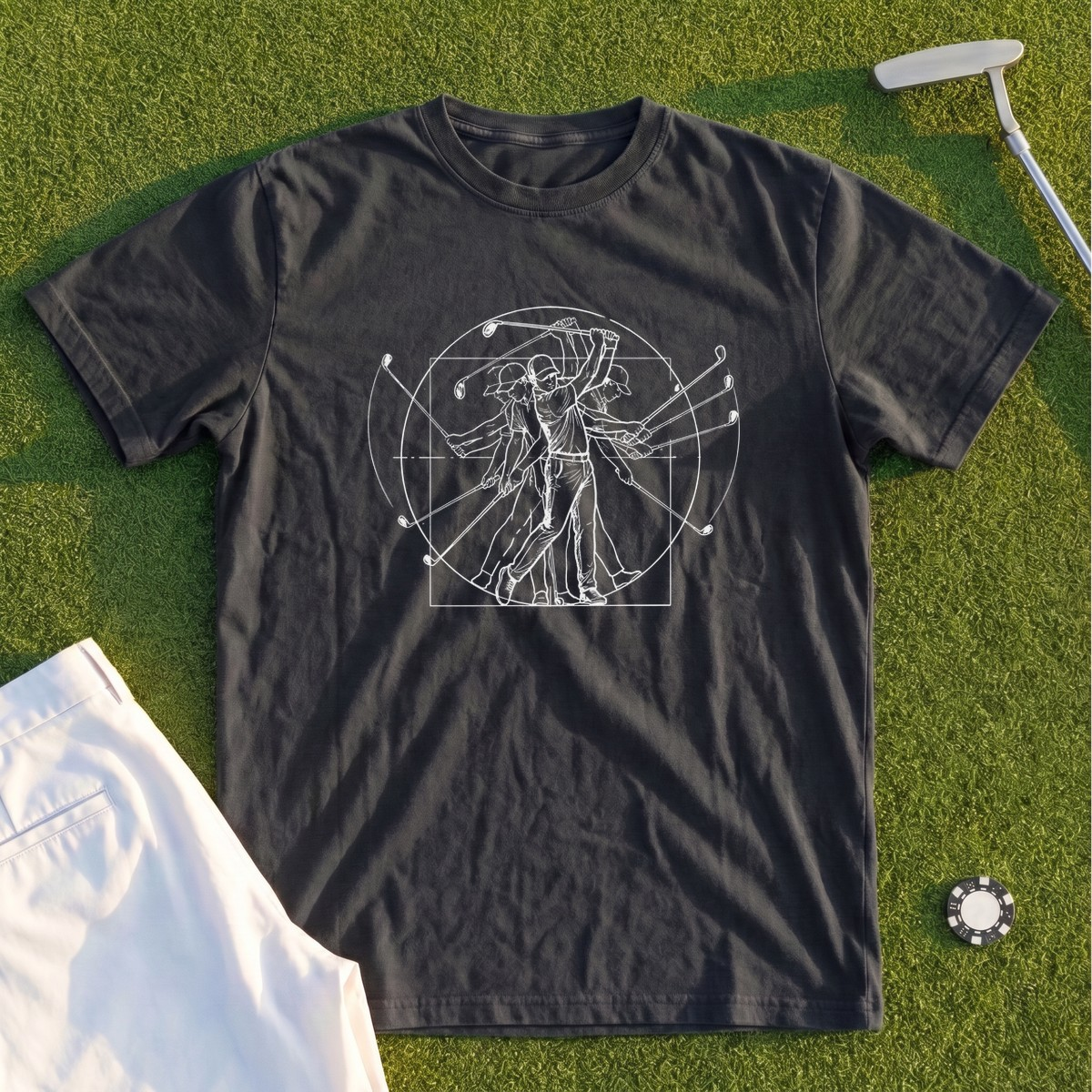 Vitruvian Man Swing Premium Tee