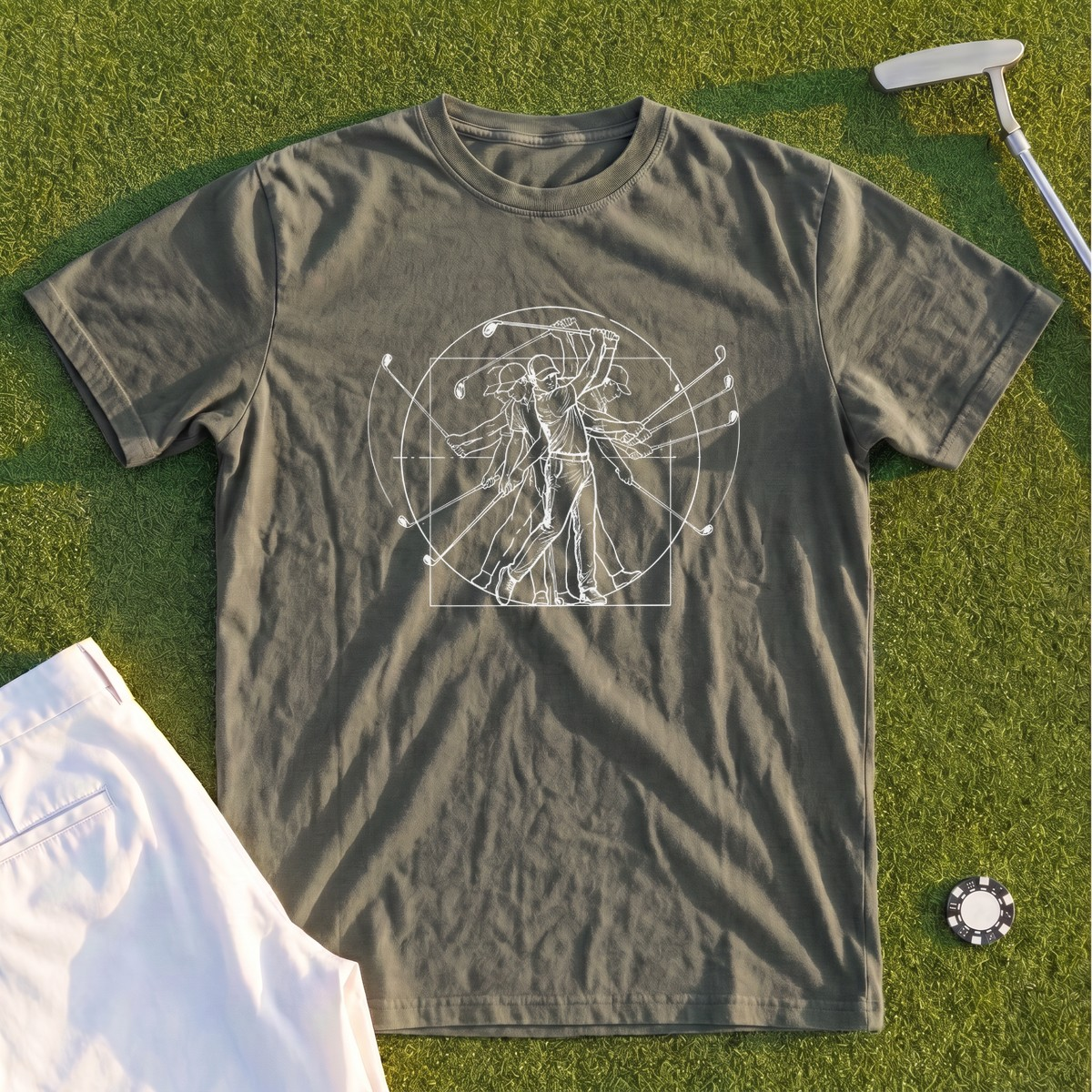 Vitruvian Man Swing Premium Tee