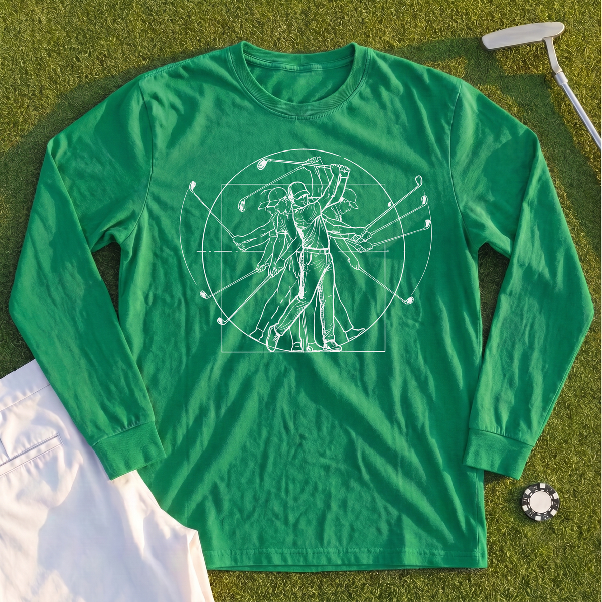 Vitruvian Man Swing Long Sleeve Tee