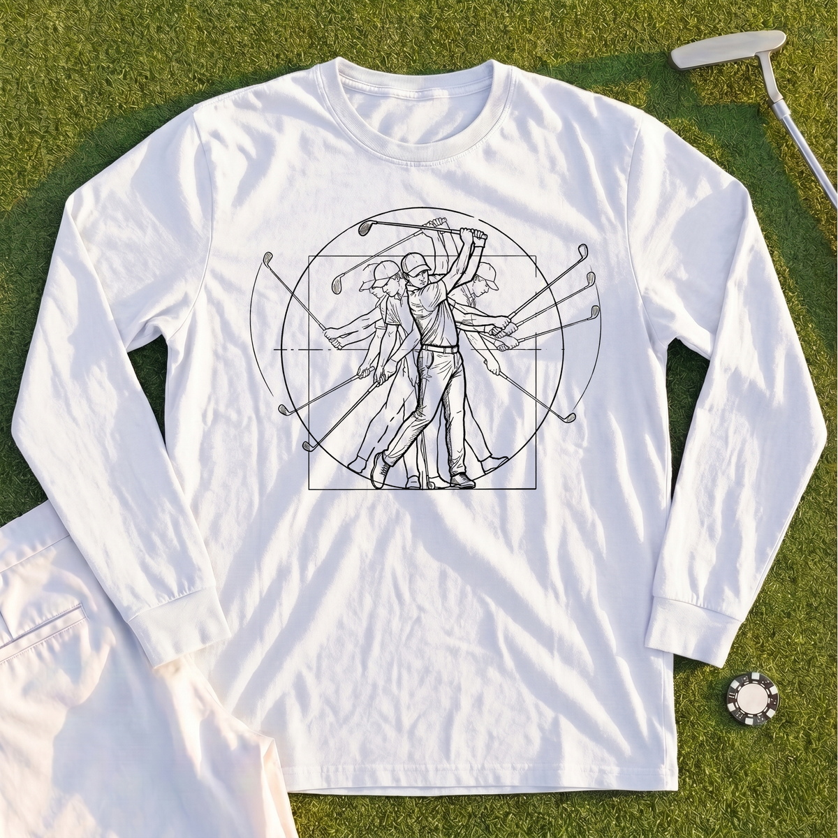 Vitruvian Man Swing Long Sleeve Tee
