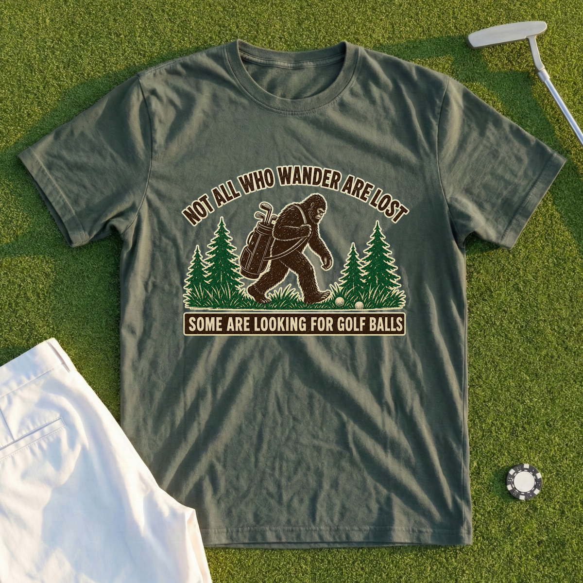 Wandering Sasquatch, Full-Phrase Pines Tee