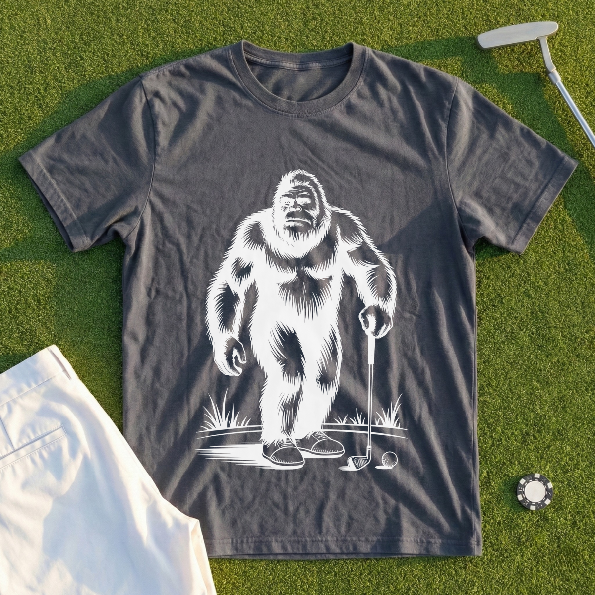 Wandering Sasquatch Golfer Tee