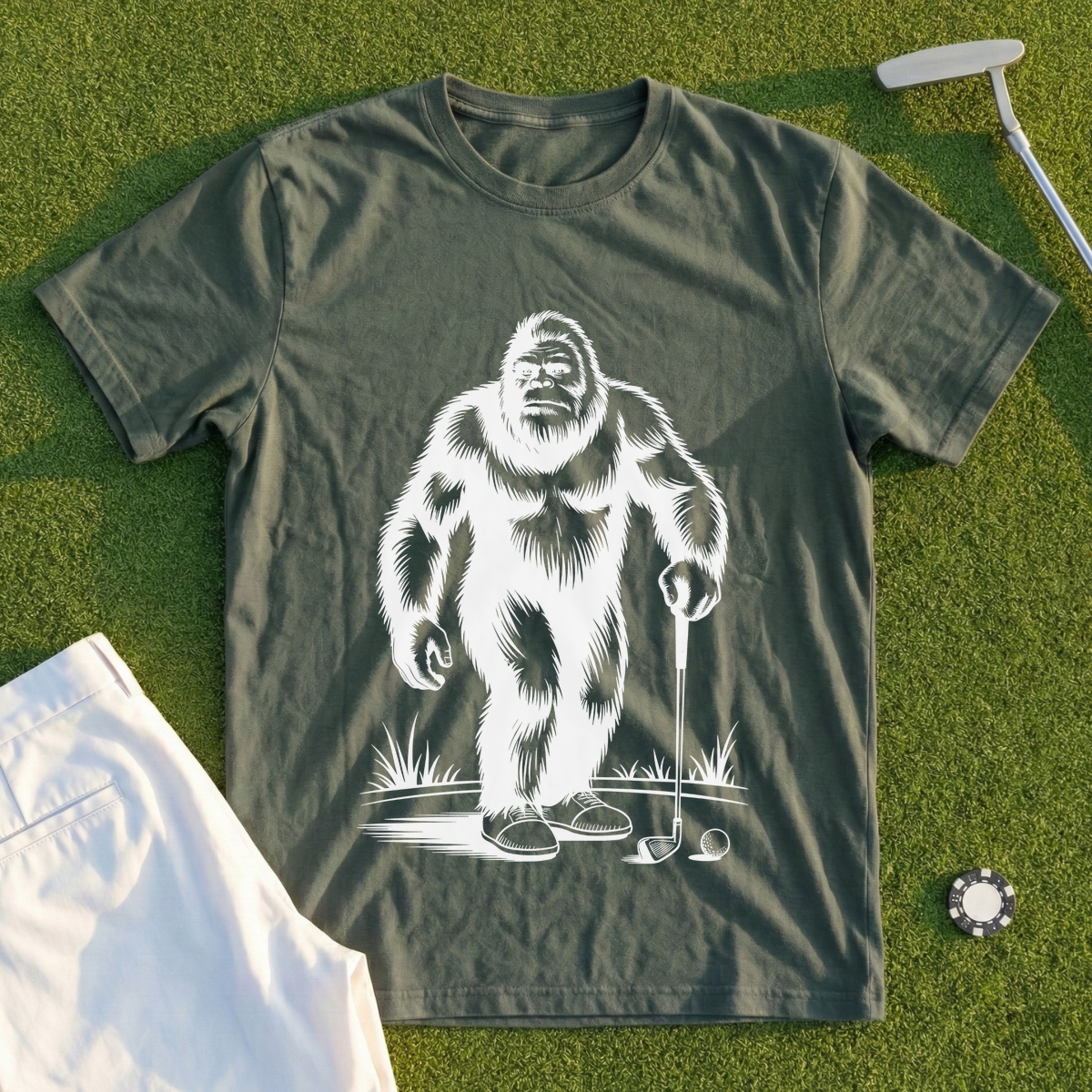 Wandering Sasquatch Golfer Tee