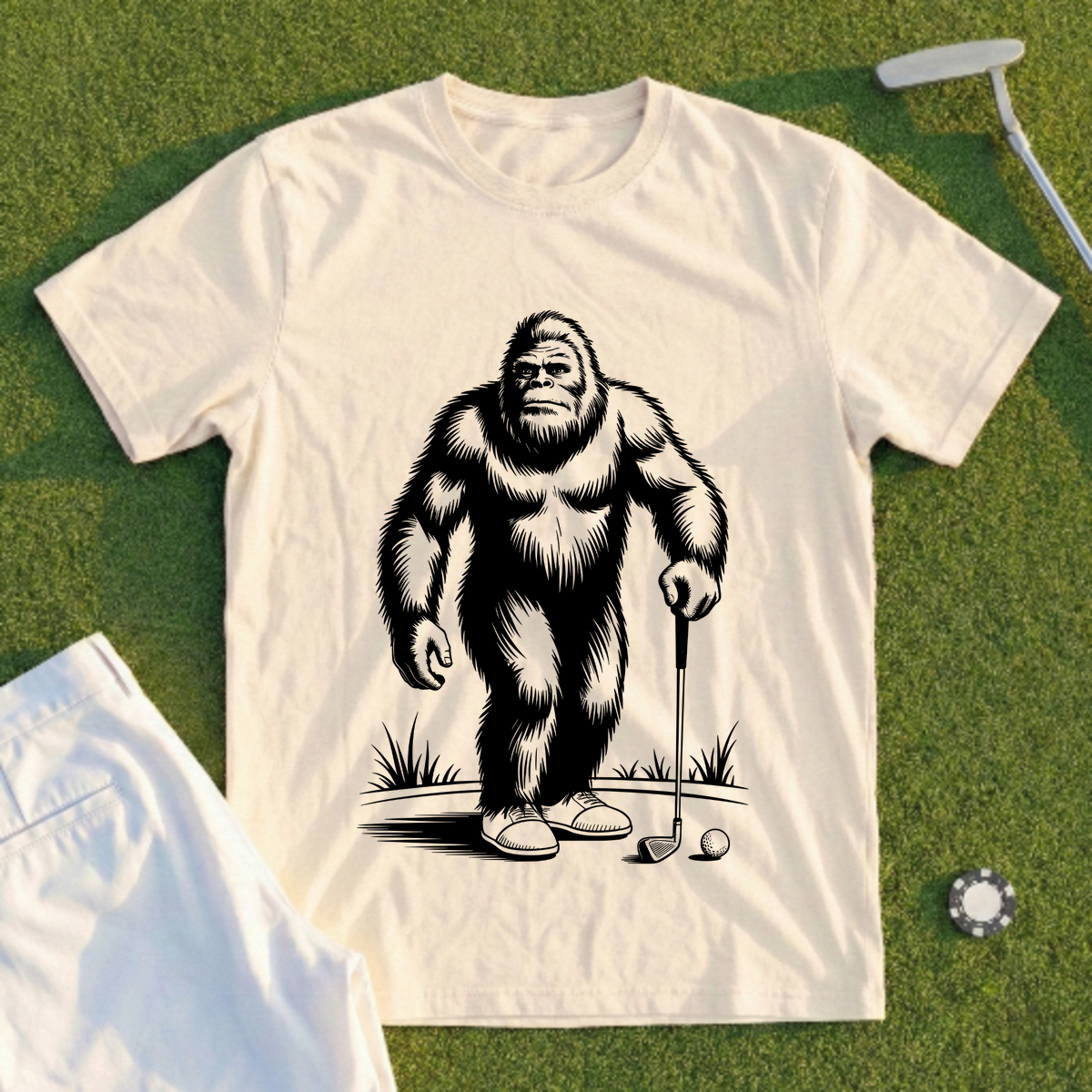 Wandering Sasquatch Golfer Tee