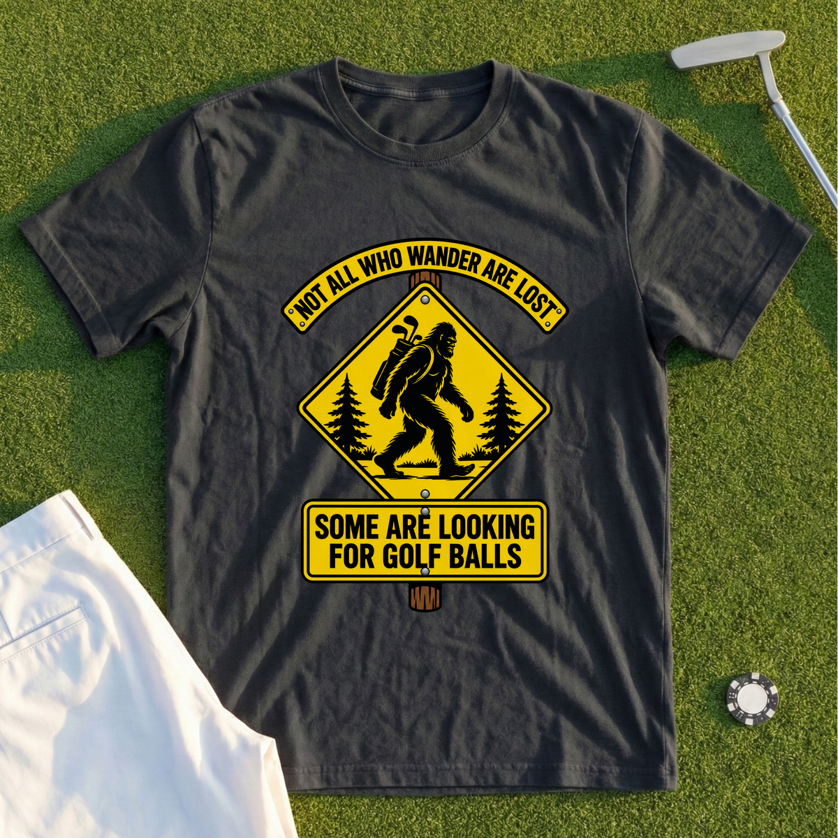 Wandering Sasquatch Road Sign Tee