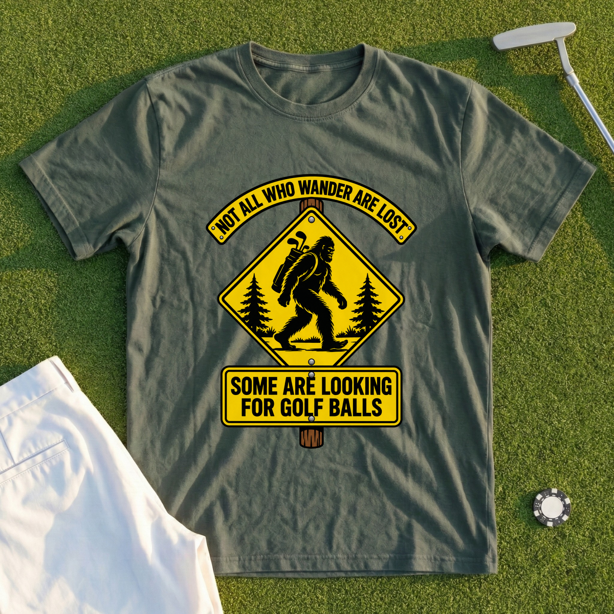Wandering Sasquatch Road Sign Tee