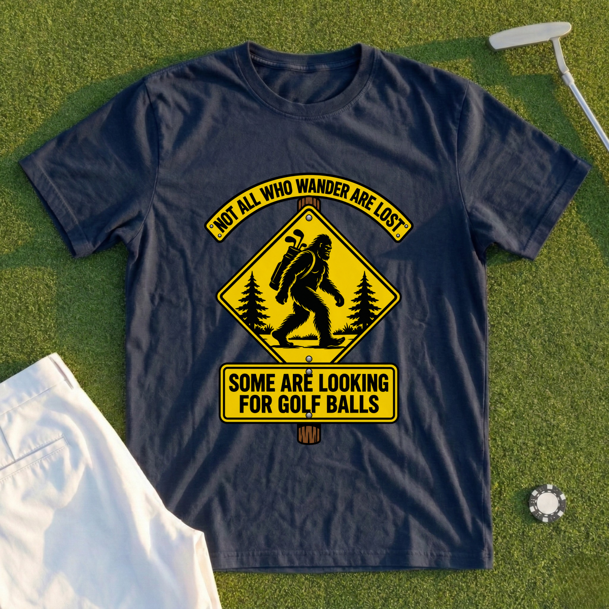 Wandering Sasquatch Road Sign Tee