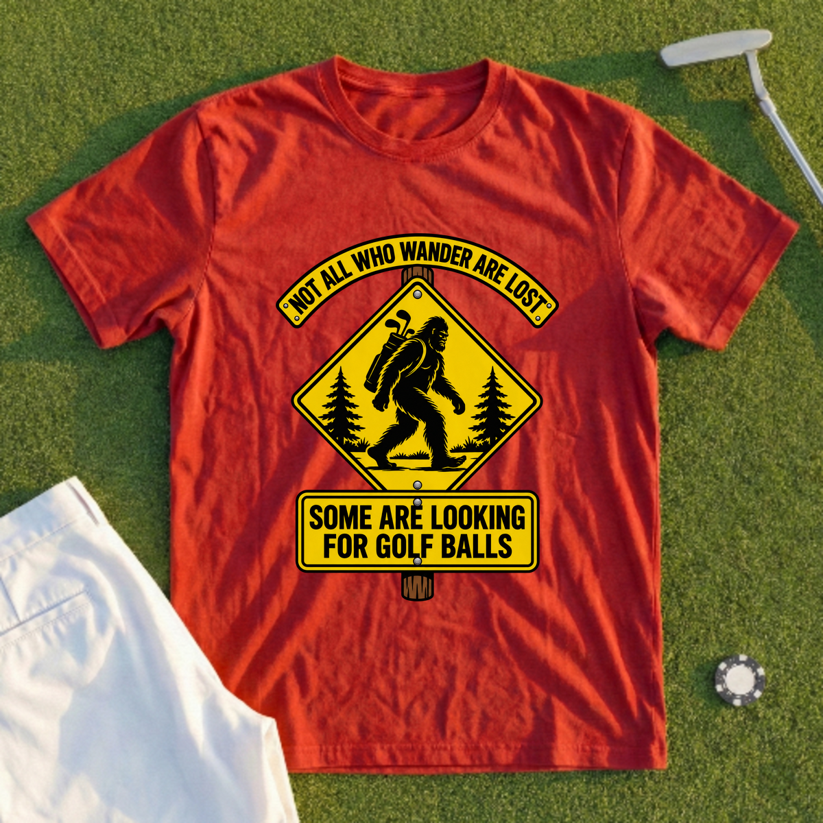 Wandering Sasquatch Road Sign Tee