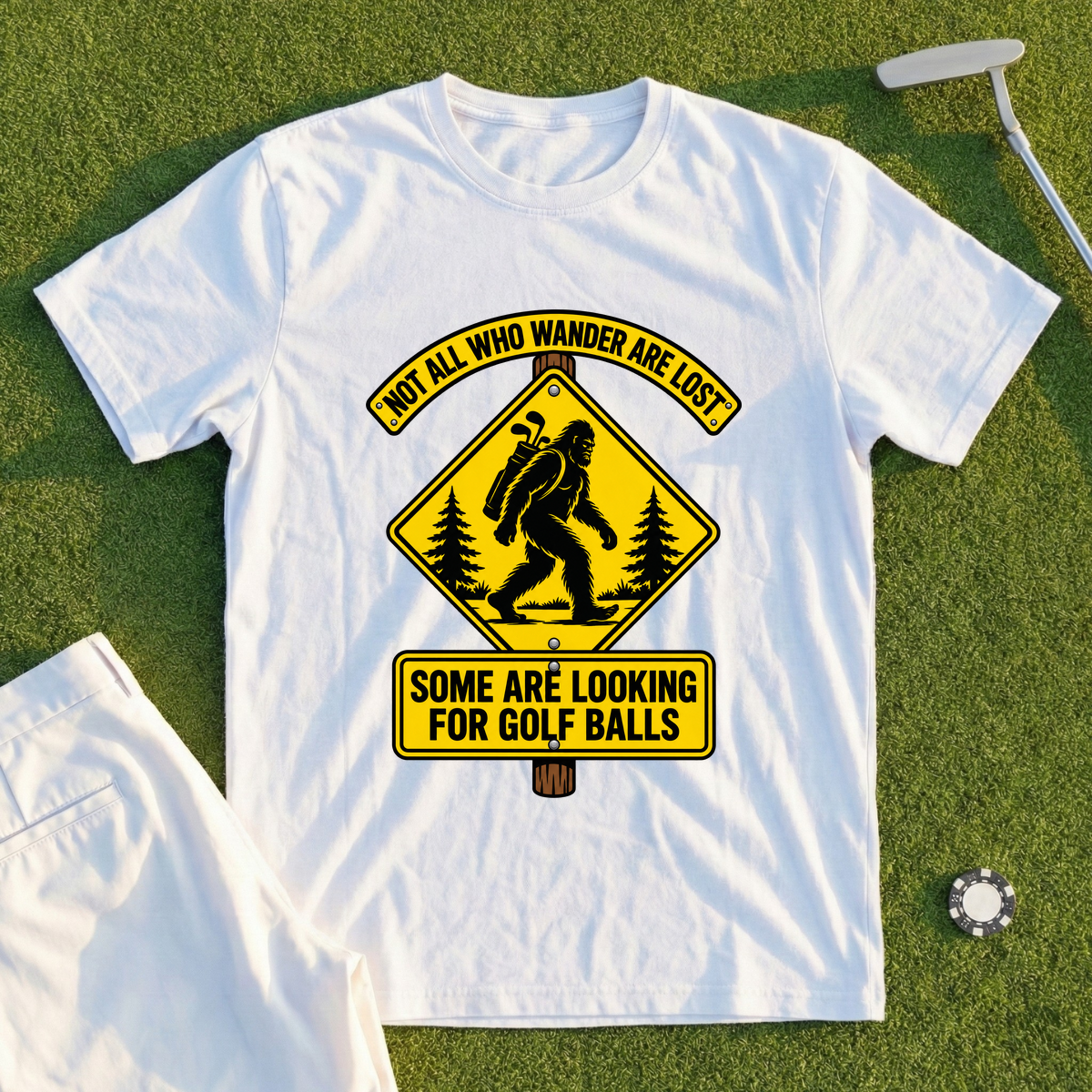 Wandering Sasquatch Road Sign Tee