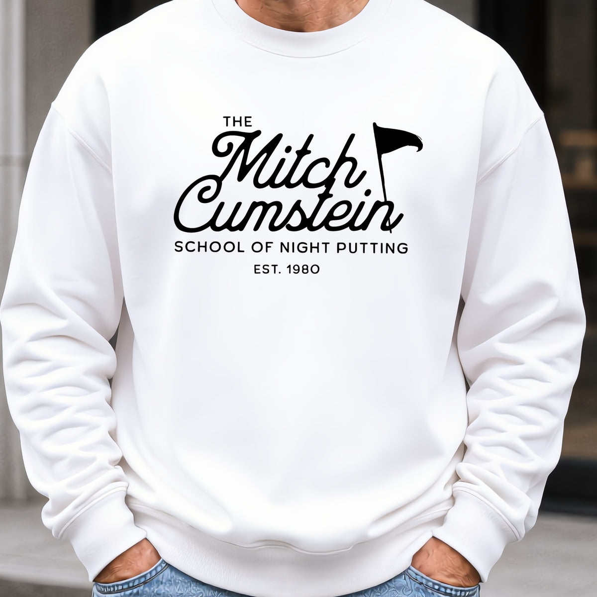 Mitch Cumstein School Of Night Putting Sweatshirt worn, White