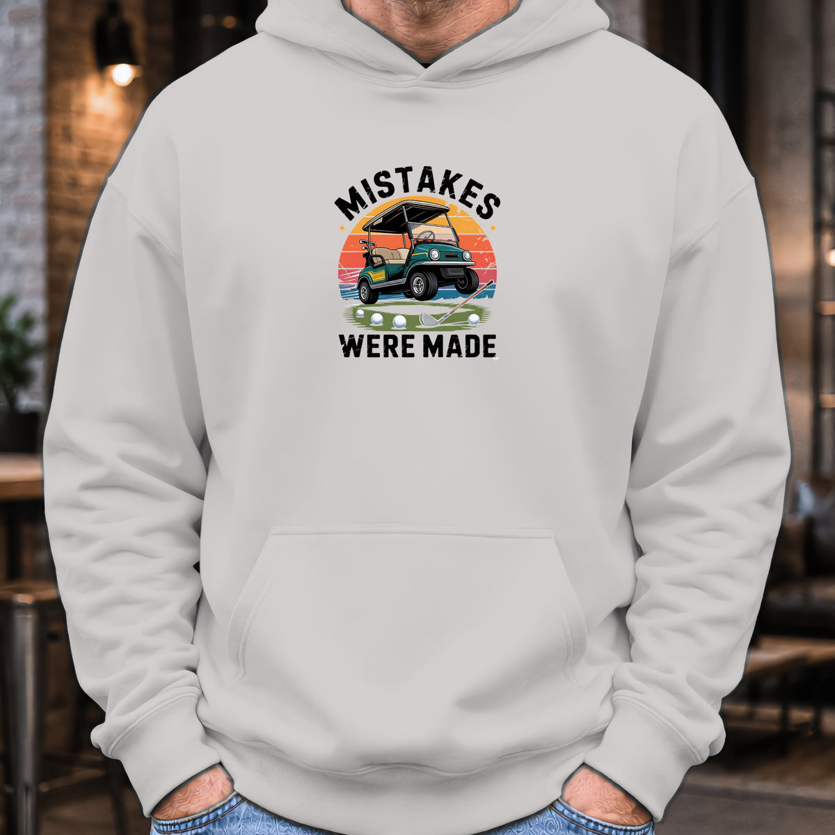 Mistakes Were Made Hoodie worn, Sport Grey