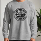 Over Par & Under The Influence Long Sleeve Tee worn, Sport Grey