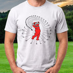 Pure Swing Bear Tee worn on the golf course, White