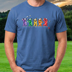 Golf Swing Bears Ink Wash Tee worn on the golf course, Royal