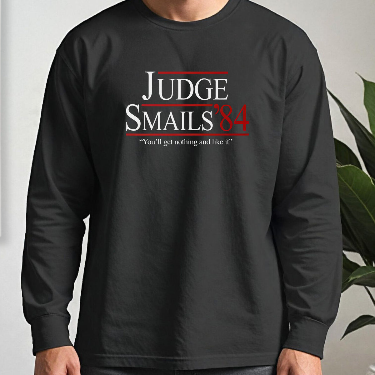 Judge Smails '84 Long Sleeve Tee worn, Black