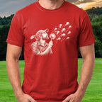 Golf Ball Dandelion Tee worn on the golf course, Red