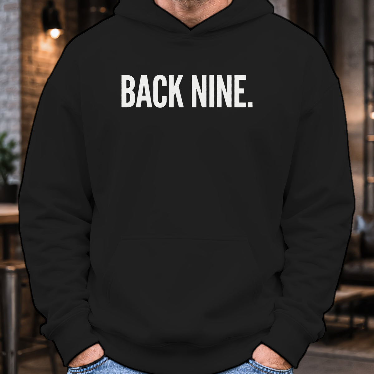 Back Nine Hoodie worn, Black
