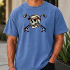 Skull and Cross Clubs Color Premium Tee worn, Mystic Blue