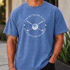 A Bad Day Golfing Premium Tee worn, Mystic Blue