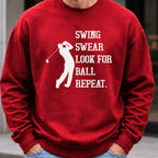 Swing Swear Repeat Sweatshirt worn, Red