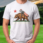 Golfornia Republic Tee worn on the golf course, White