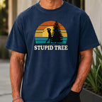 Stupid Tree Premium Tee worn, True Navy