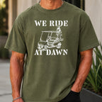 We Ride At Dawn Cart Premium Tee worn, Moss