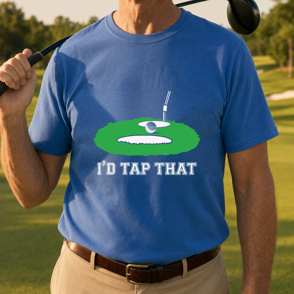 I'd Tap That Tee worn on the golf course, Royal