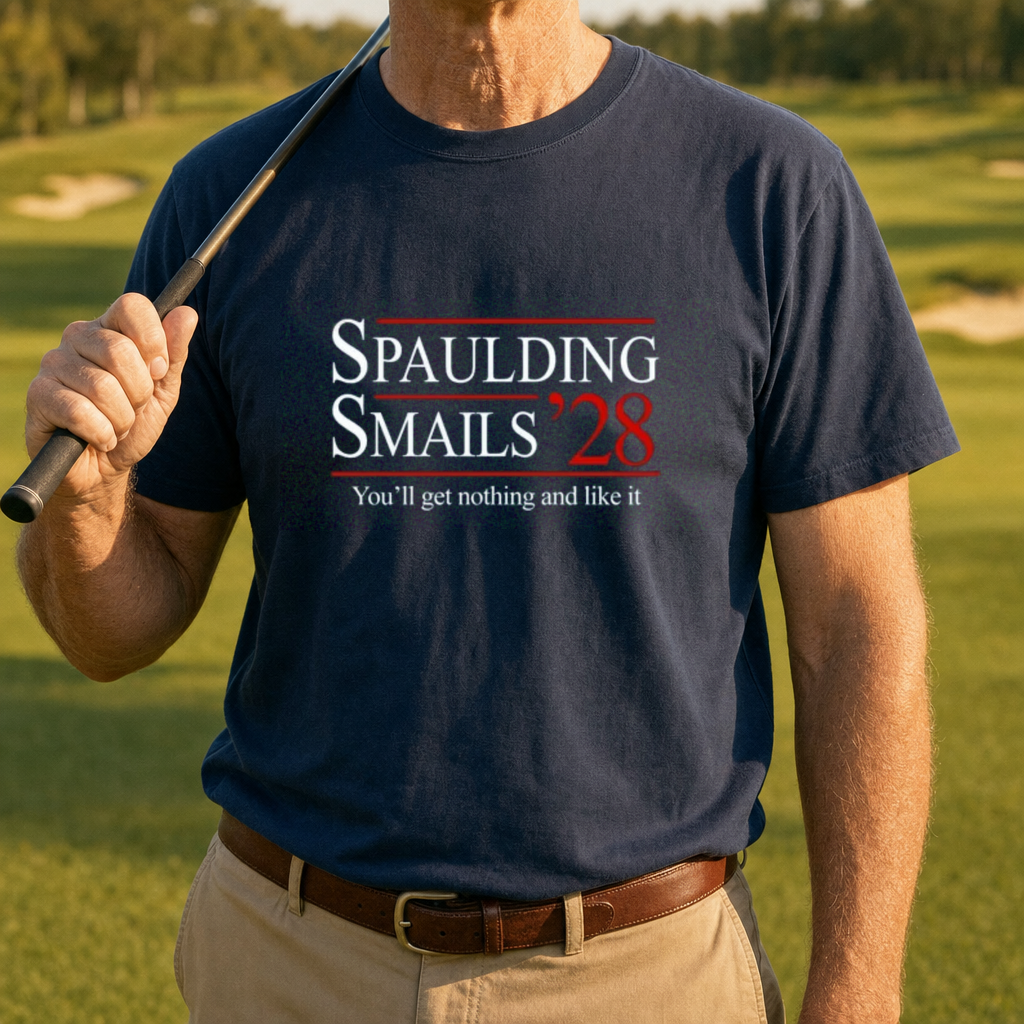 Spaulding Smails 28 Tee worn on the golf course, Navy