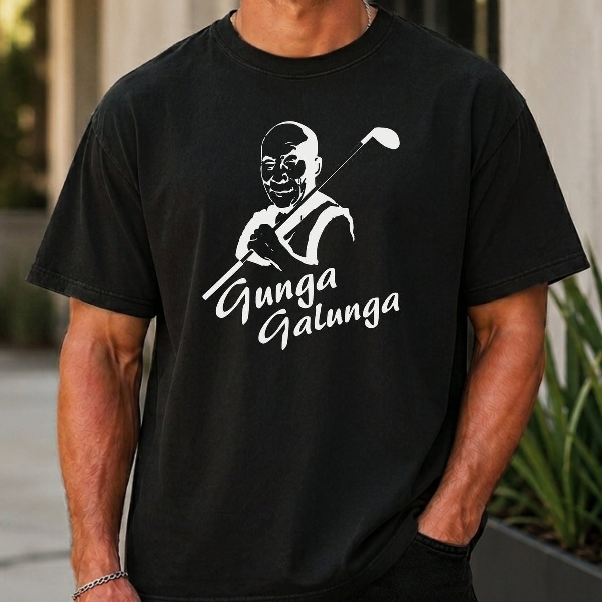 The Lama Premium Tee worn, Black