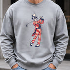 Yankee Doodle Swing Sweatshirt worn, Sport Grey