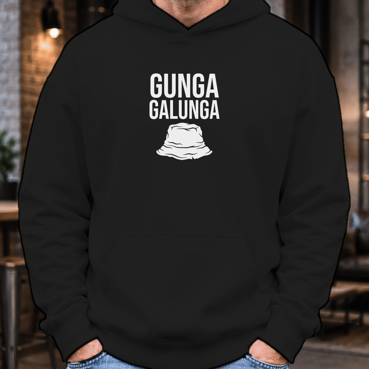 Gunga Galunga Hoodie worn, Black
