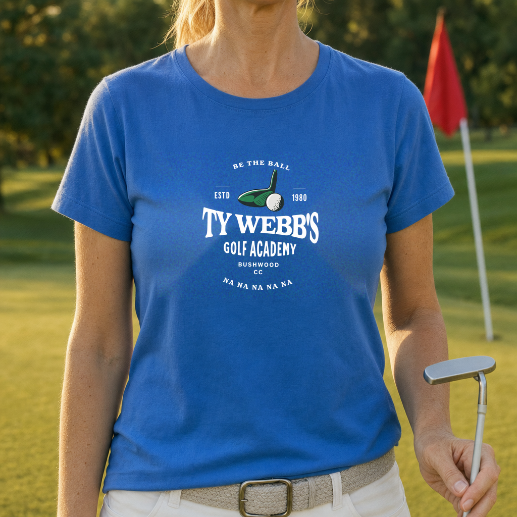 Ty Webb Golf Academy Tee worn on the golf course, Royal