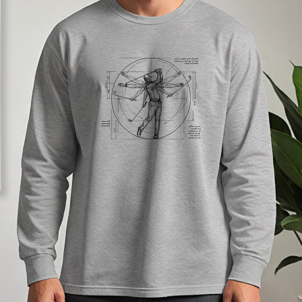 Da Vinci Swing Long Sleeve Tee worn, Sport Grey