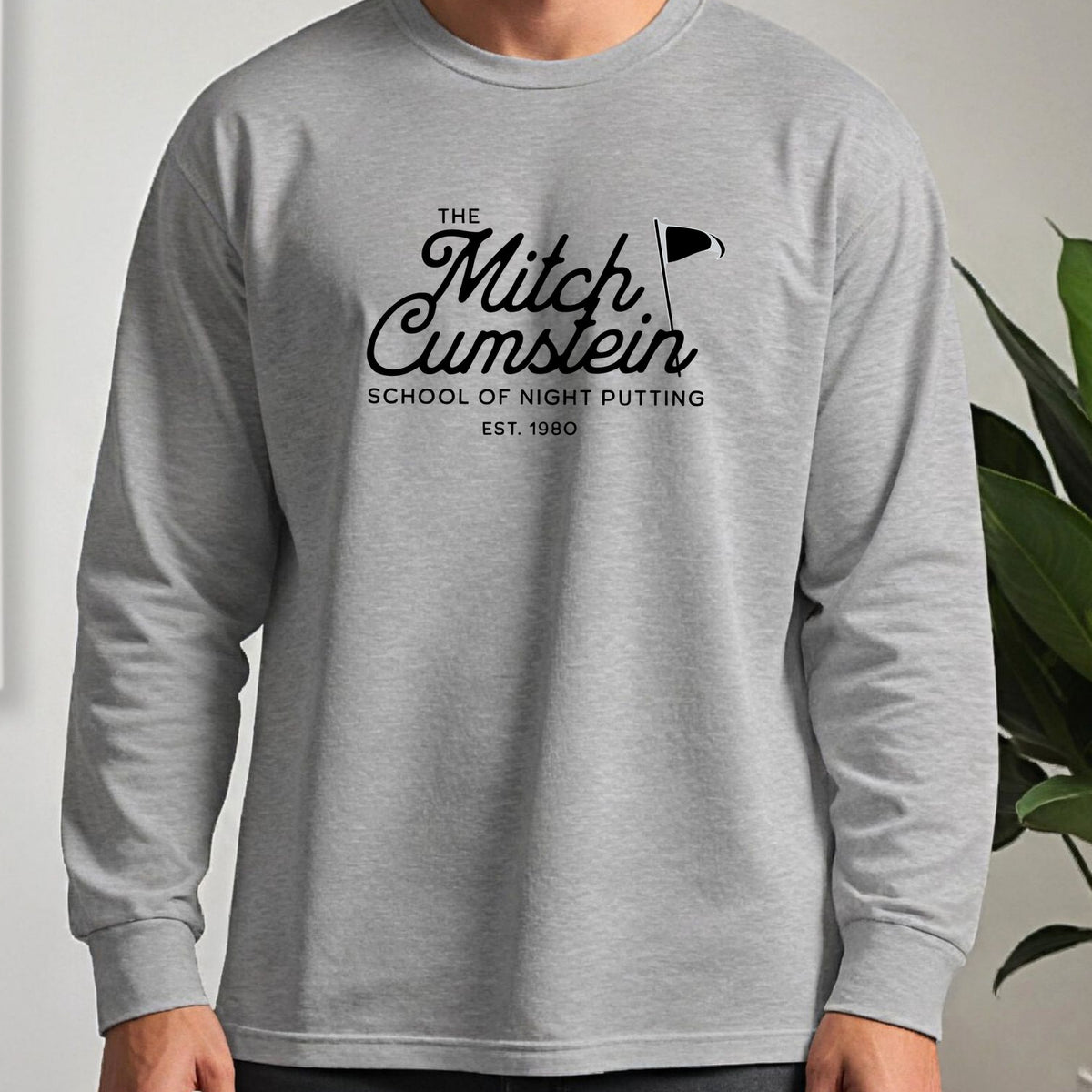 Mitch Cumstein School Of Night Putting Long Sleeve Tee worn, Sport Grey