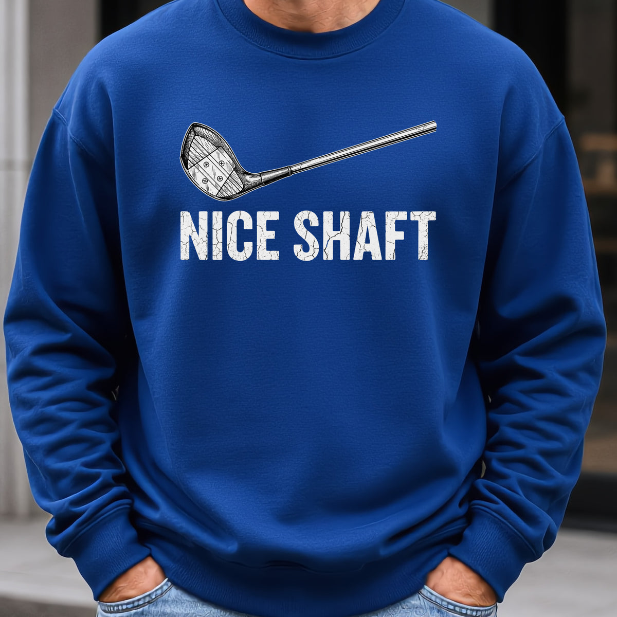 Nice Shaft Sweatshirt worn, Royal