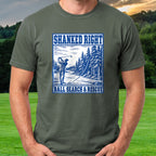 Ball Search & Rescue Tee worn on the golf course, Military Green