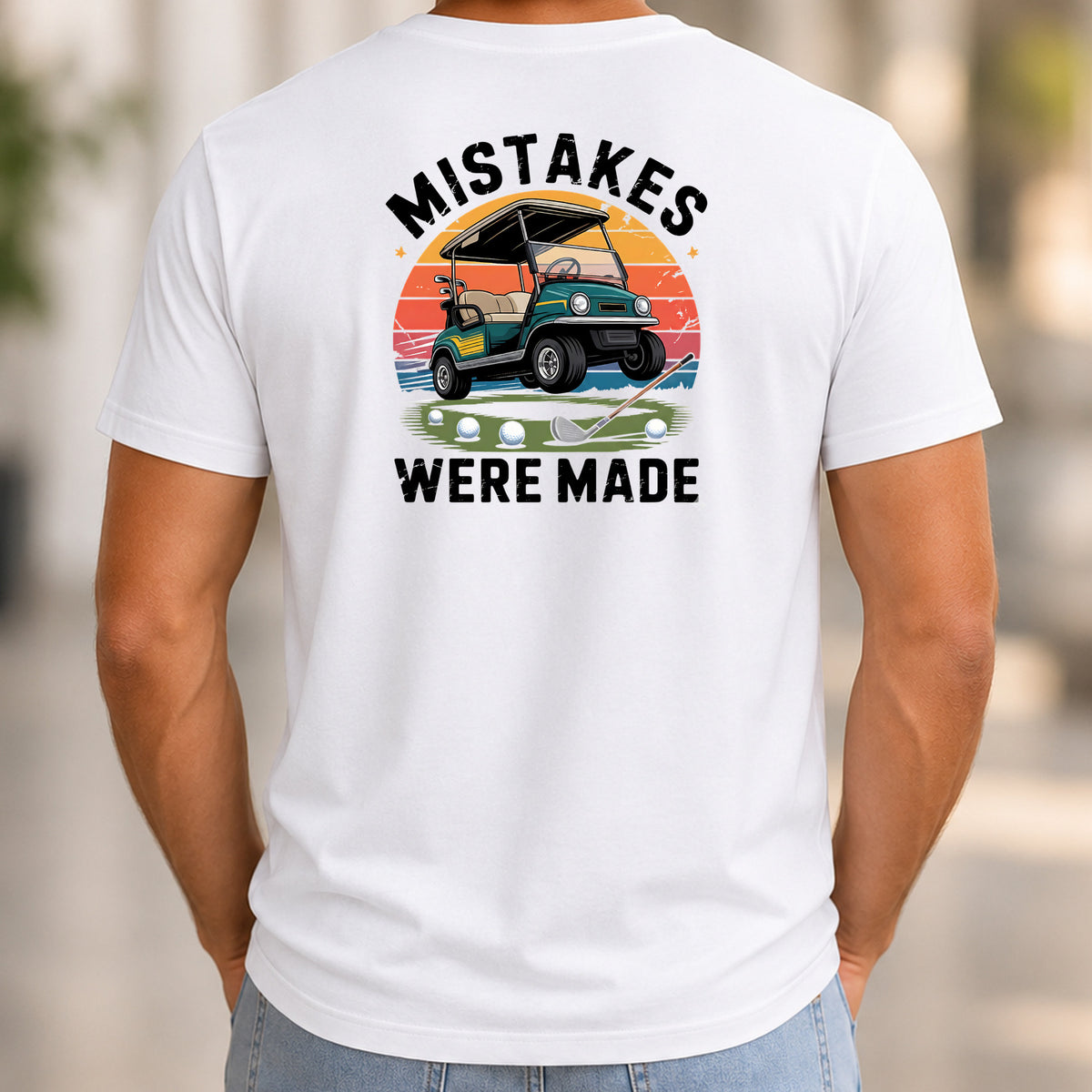 Mistakes Were Made Back Print Tee worn, White