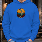 Skeleton Swing Sunset Hoodie worn, Royal