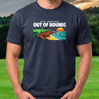 Visit Beautiful Out Of Bounds Tee worn on the golf course, Navy