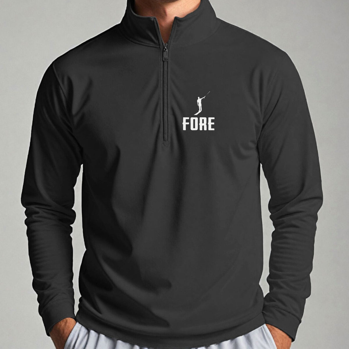 FORE! Quarter Zip worn, Black