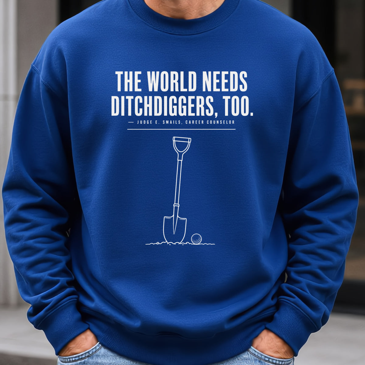 Ditch Diggers Sweatshirt worn, Royal