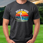 Hold My Beer Tee worn on the golf course, Black