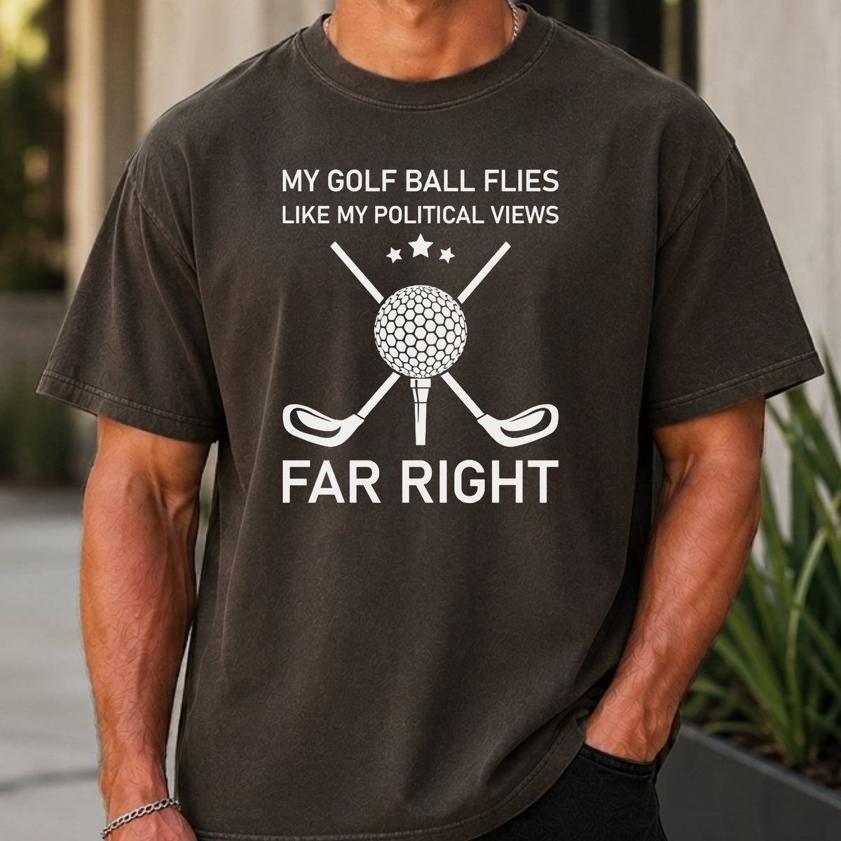 Far Right Premium Tee worn, Pepper