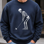 Skeleton Golfer Sweatshirt worn, Navy