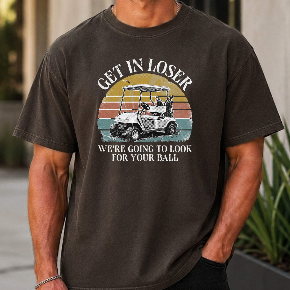 Get In Loser Premium Tee worn, Pepper